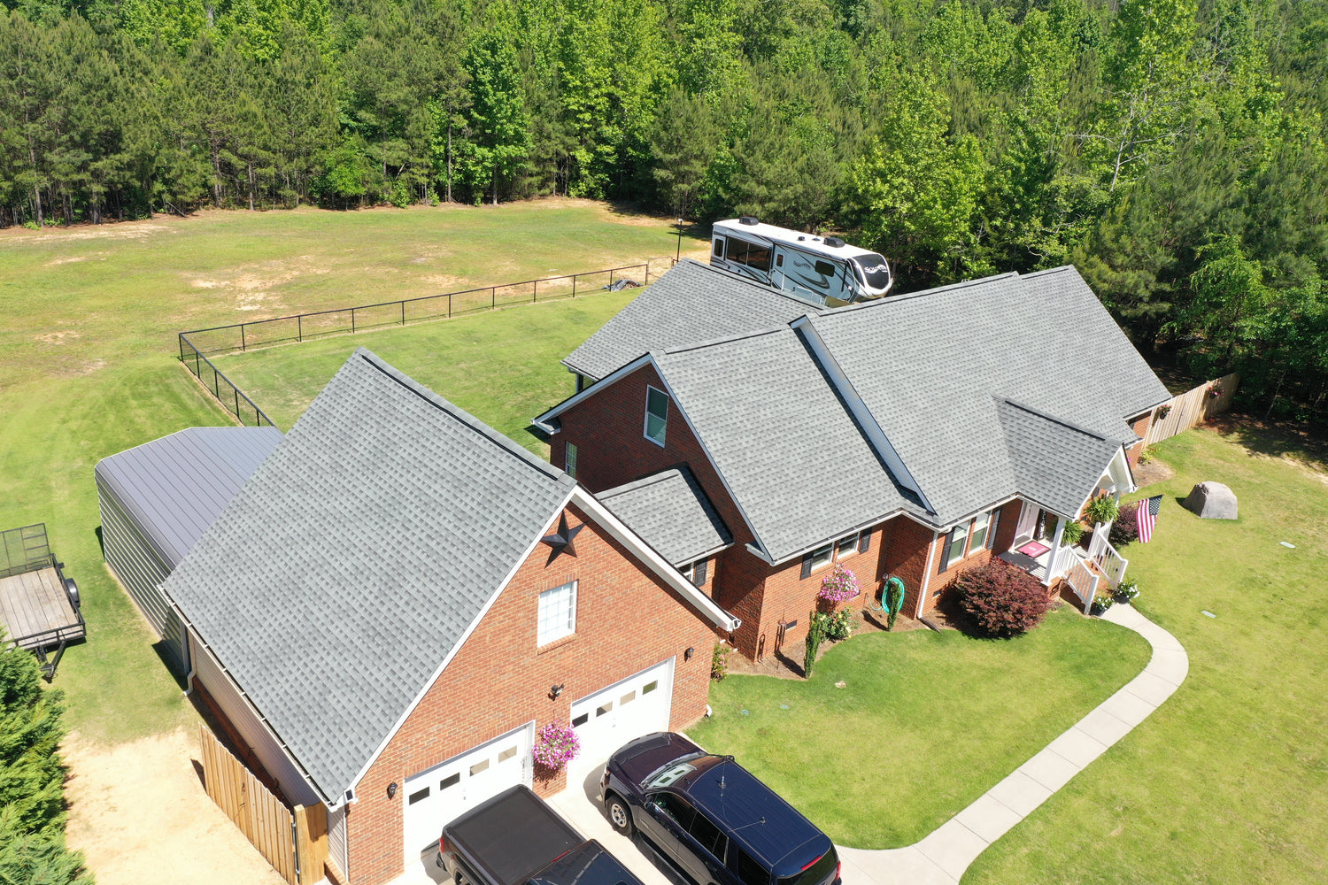 Atlas Roofing and Solar 5000 Square Foot 1-Day Roof Replacement! GAF HDZ Slate with Black Drip Edge